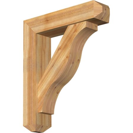 Ekena Millwork Funston Craftsman Rough Sawn Bracket w/ Offset Brace, Western Red Cedar, 8"W x 34"D x 40"H BKT0806X34X40FST04RWR